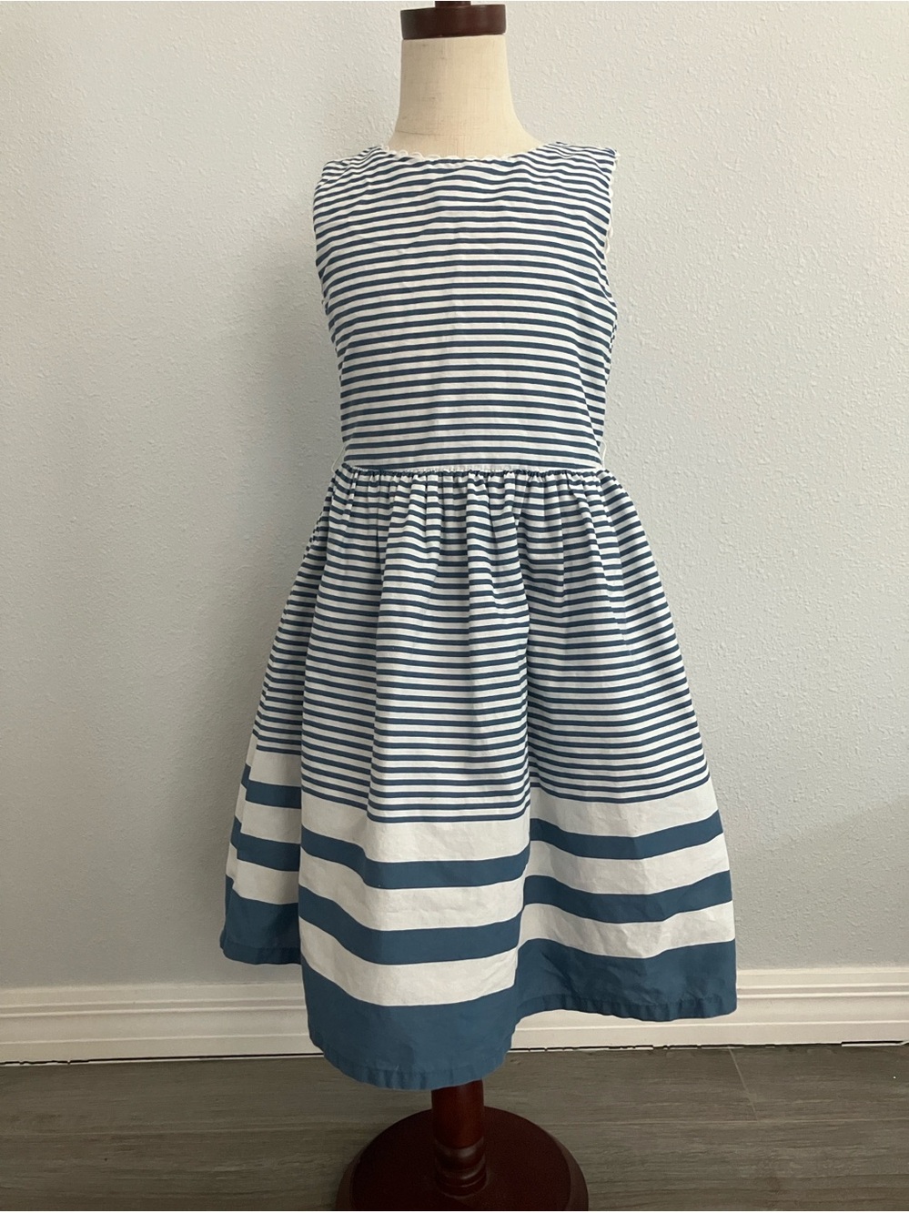 PLACE Girls blue striped sleeveless dress | 6-7